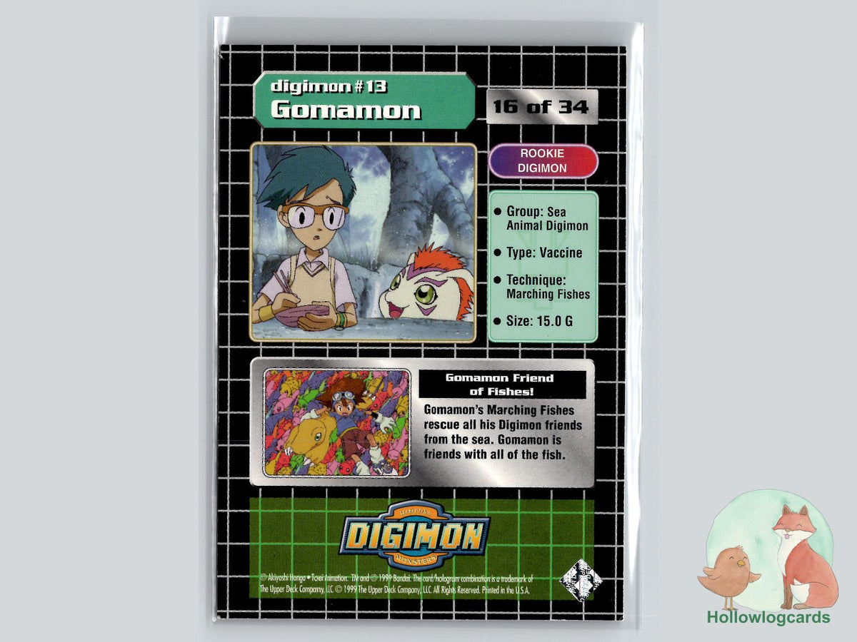Gomamon #13 (16/34) Exclusive Preview Stamped - 1999 Upper Deck Digimon