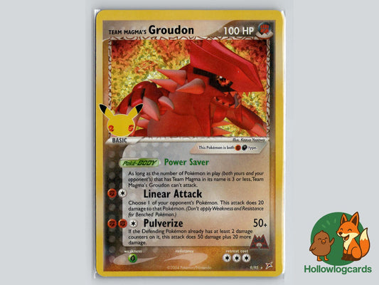 Team Magma's Groudon (9/95) - Celebrations: Classic Collection Pokémon Card