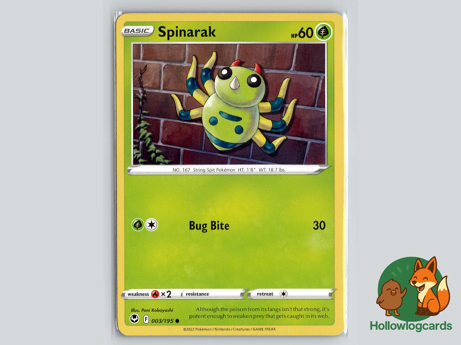Spinarak (003/195) - Silver Tempest Pokémon Card