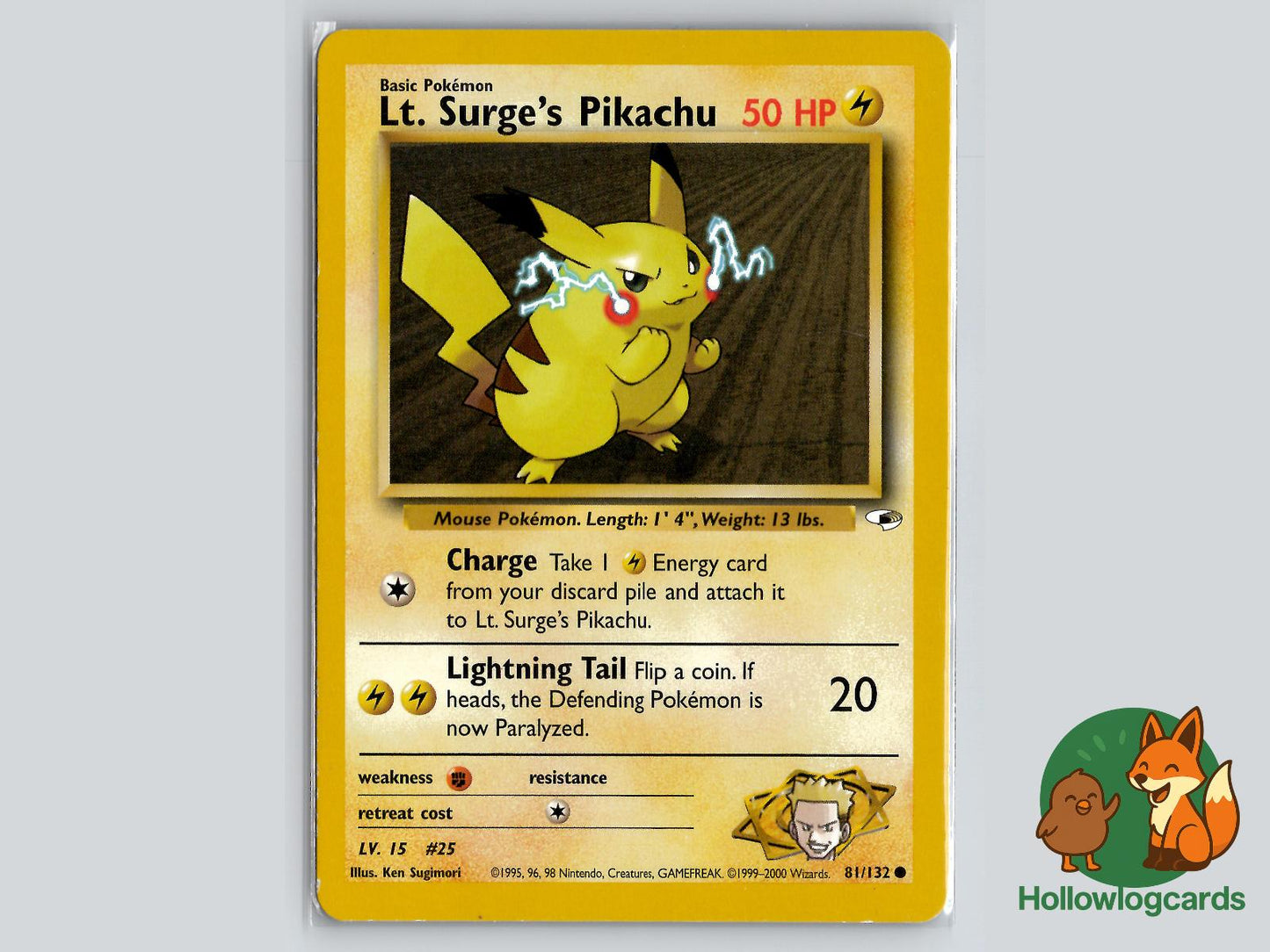 Lt. Surge's Pikachu (81/132) - Gym Heroes Pokémon Card