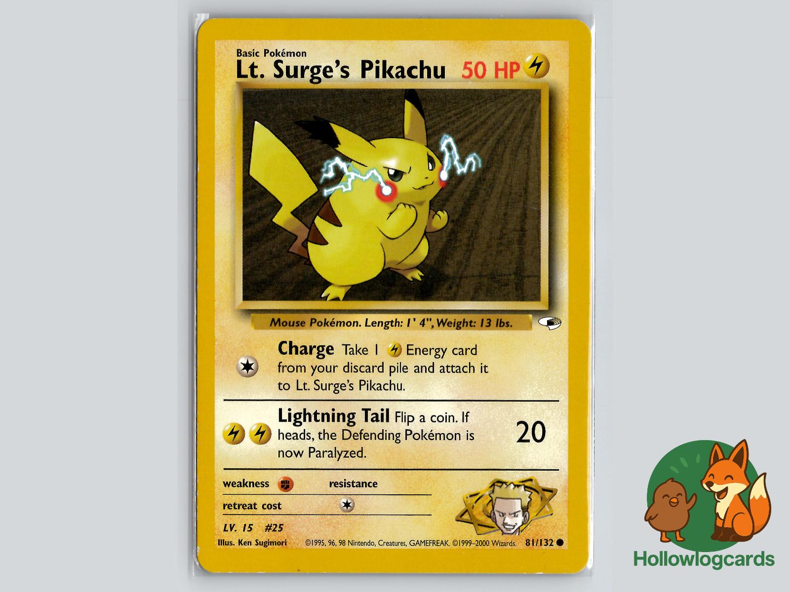 Lt. Surge's Pikachu (81/132) - Gym Heroes Pokémon Card