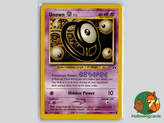 Unown [O] (69/75) - Neo Discovery Pokémon Card