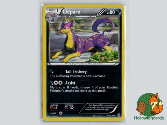 Liepard (91/149) - Boundaries Crossed Pokémon Card