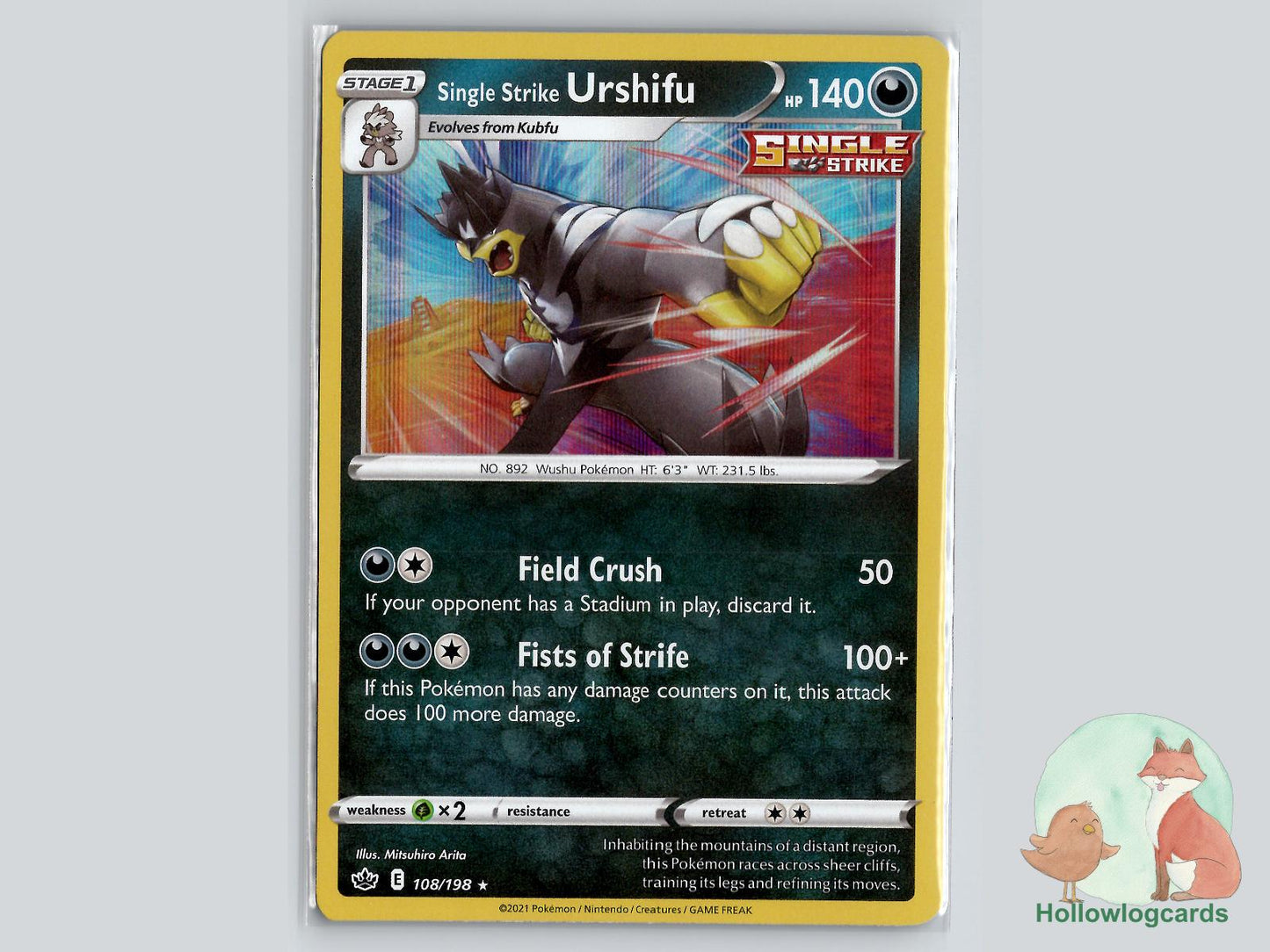 Single Strike Urshifu (108/198) - Chilling Reign Pokémon Card