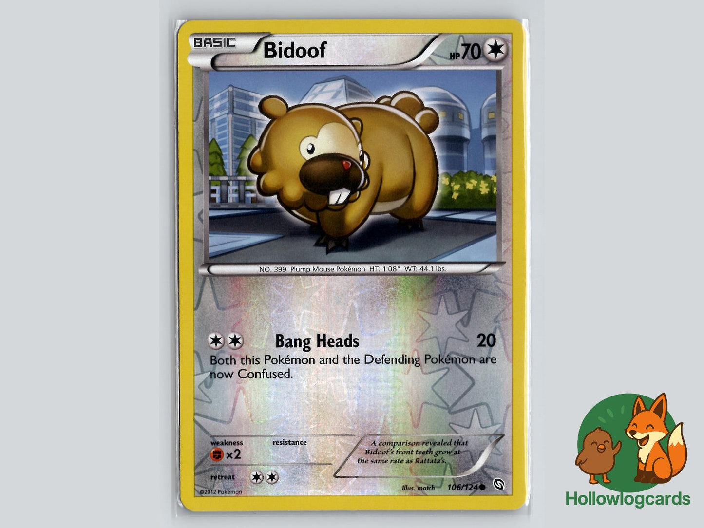 Bidoof (106/124) - Dragons Exalted Pokémon Card
