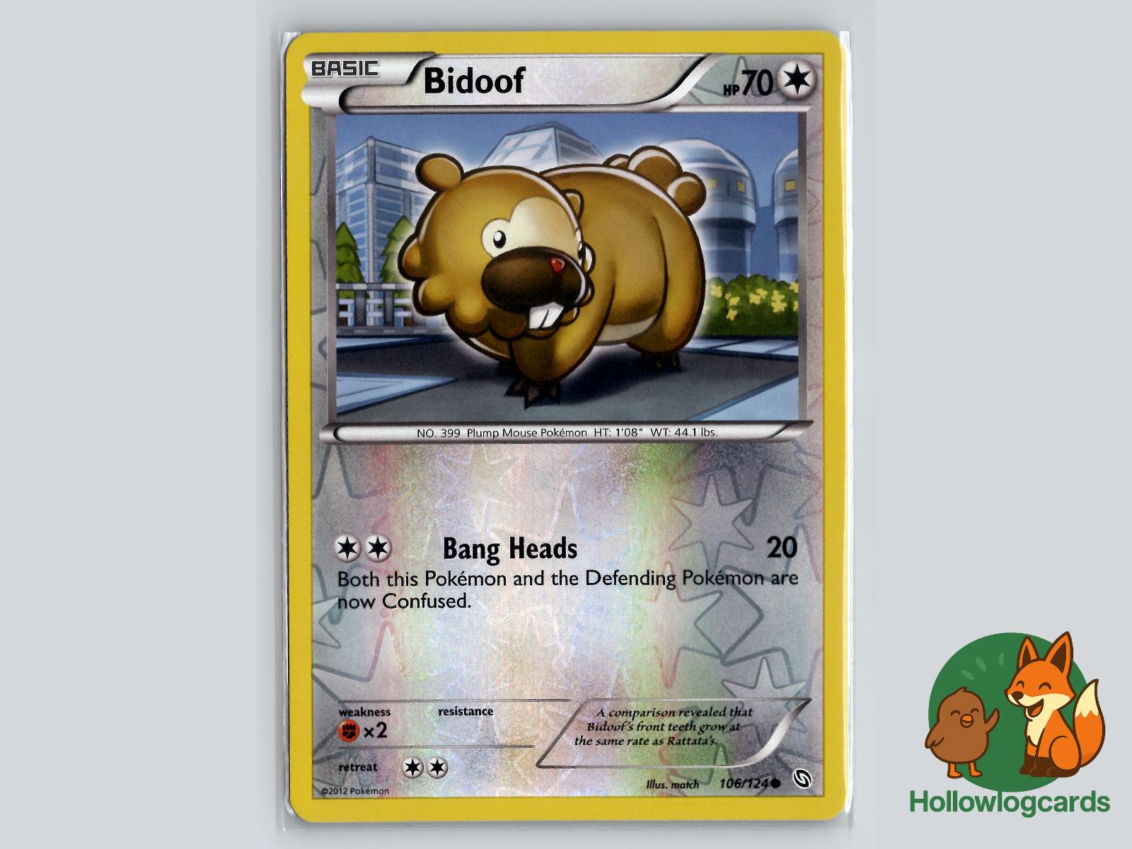 Bidoof (106/124) - Dragons Exalted Pokémon Card