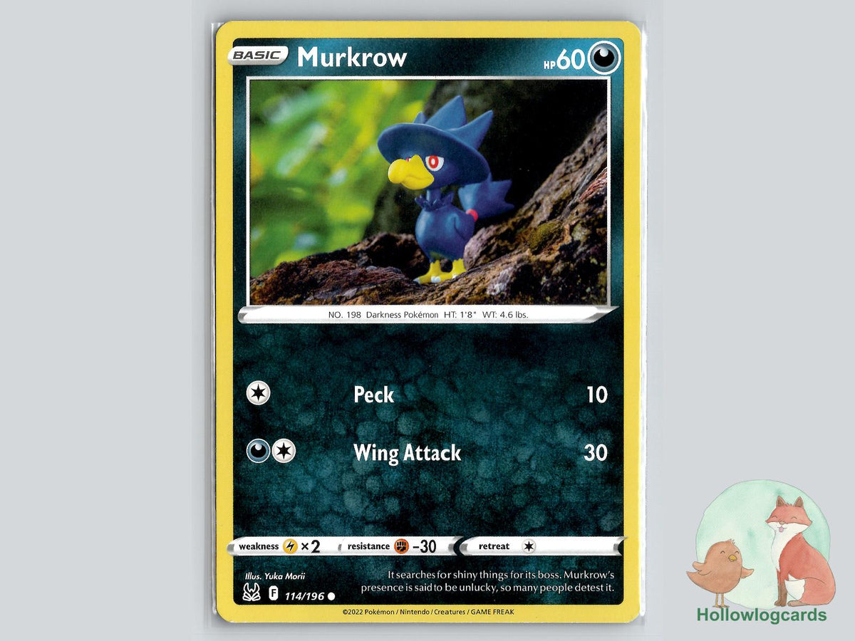 Murkrow (114/196) - Lost Origin Pokémon Card