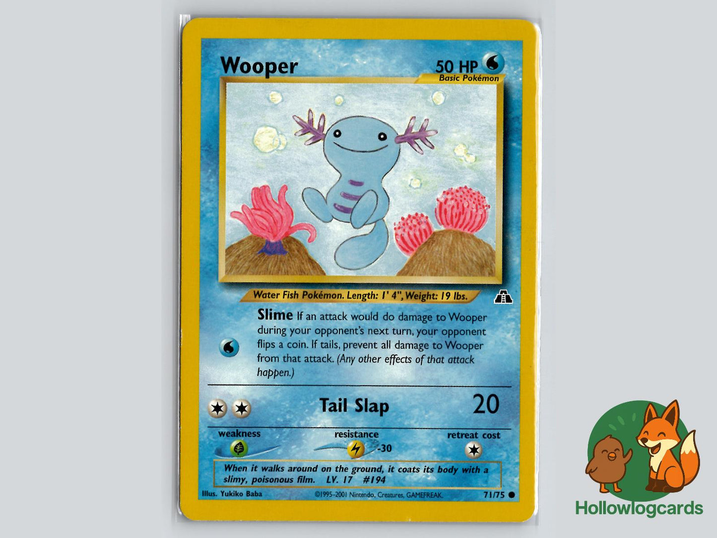 Wooper (71/75) - Neo Discovery Pokémon Card