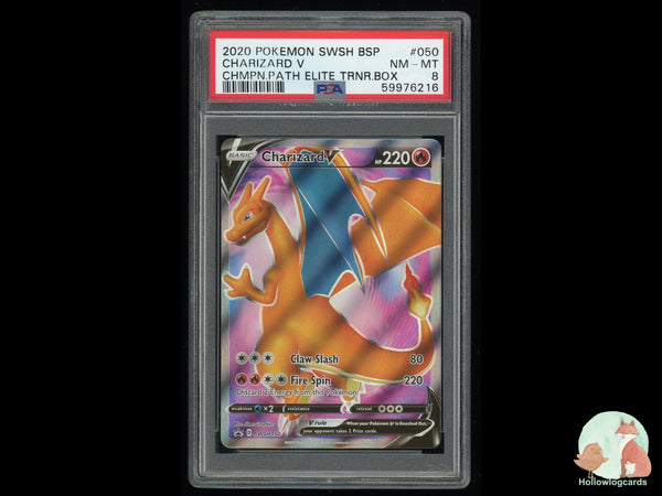 Graded Charizard V (050/073) Champion's Path Elite Trainer Box - PSA Nm-Mt 8