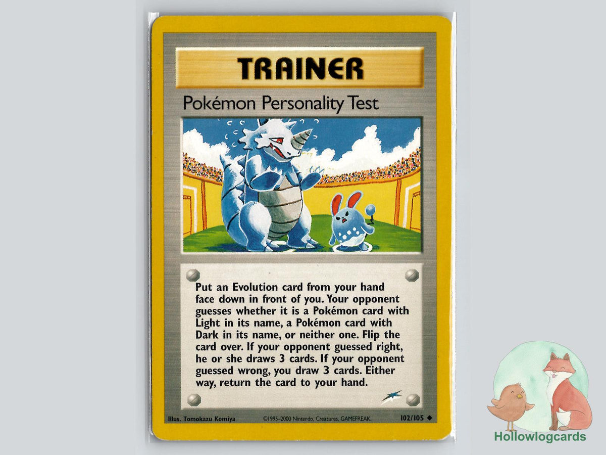 Pokemon Personality Test (102/105) - Neo Destiny Pokémon Card