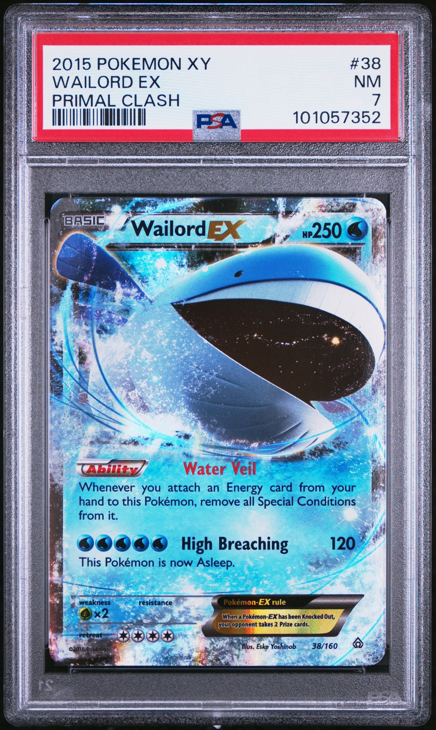 Graded Wailord EX (38/160) - Primal Clash - PSA 7