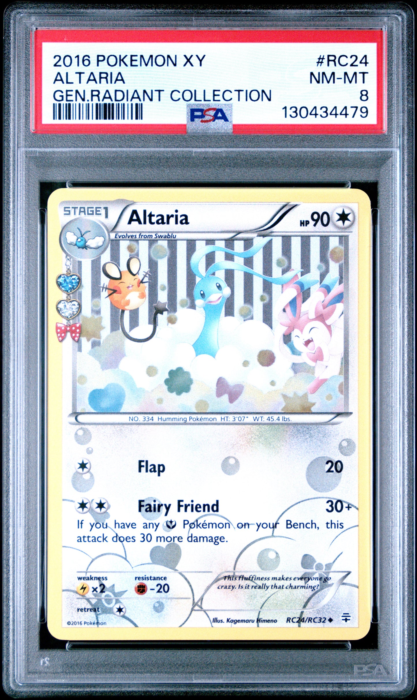 Graded Altaria [Sylveon] (RC24/83) - Generations Radiant Collection - PSA 8
