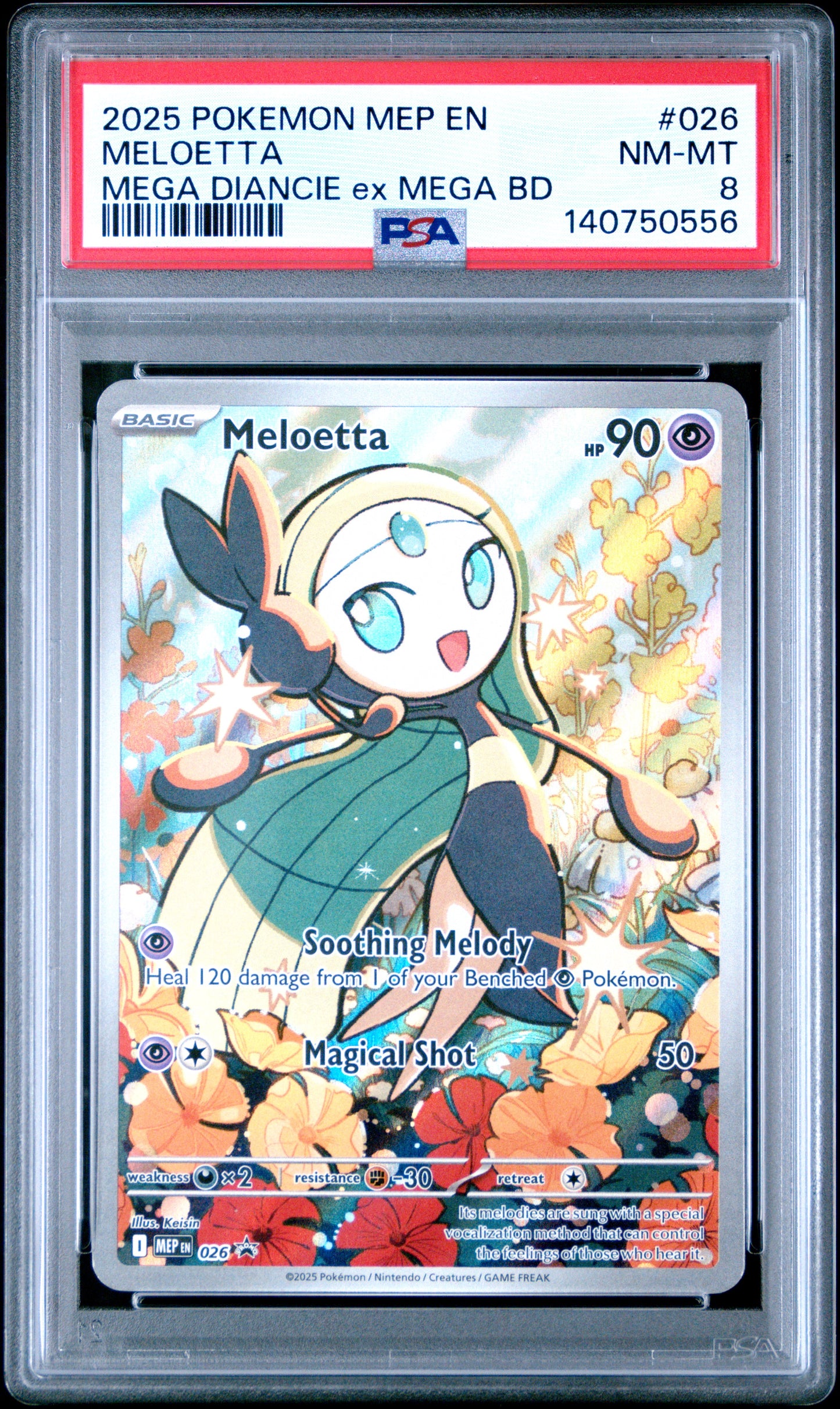 Graded Meloetta (026) Mega Diancie EX Mega Battle Deck - PSA 8