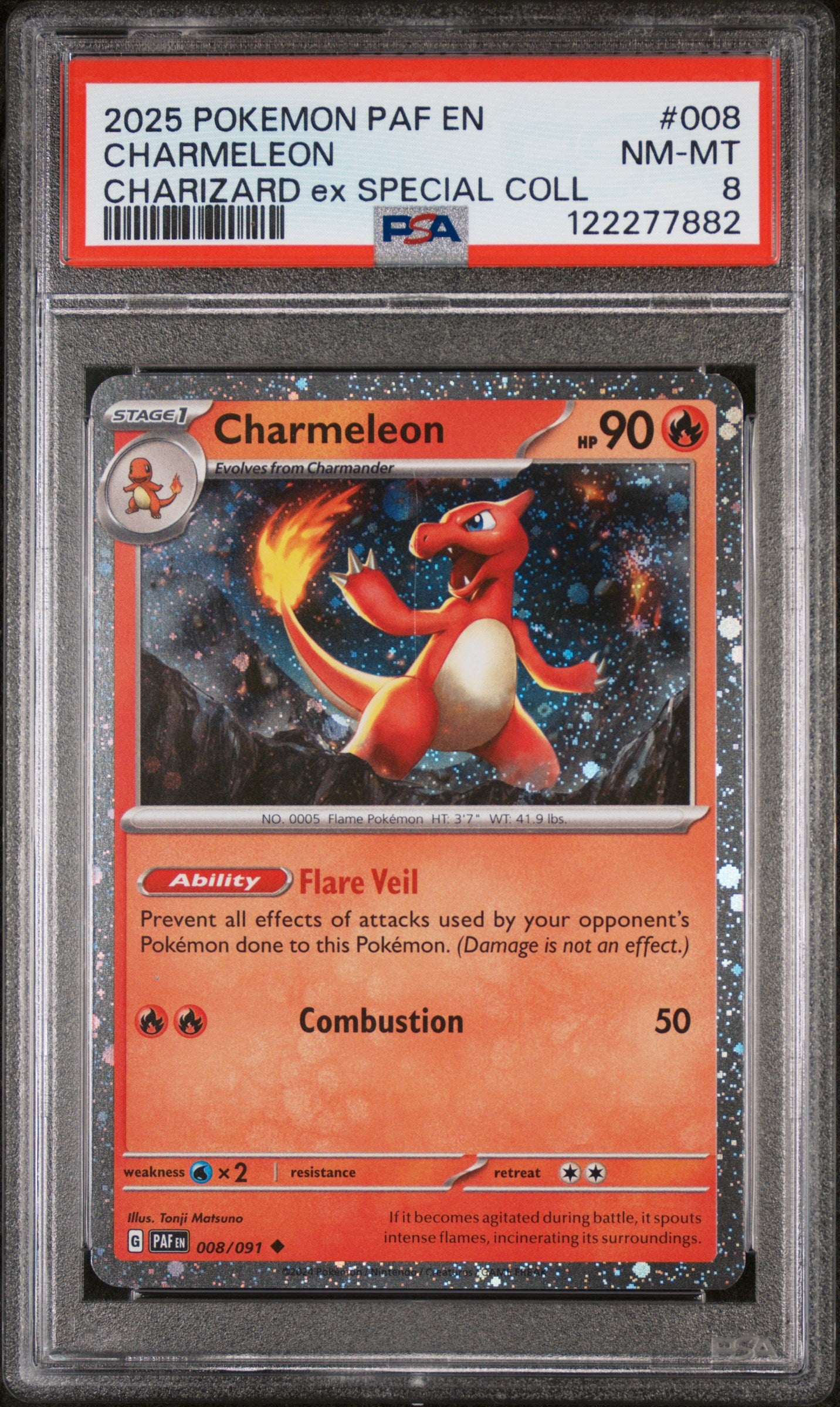 Graded Charmeleon (008/091) - PAF EN-PALDEAN FATES Pokémon Card