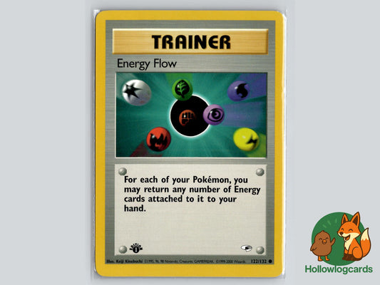 1st Edition Energy Flow (122/132) - Gym Heroes Pokémon Card