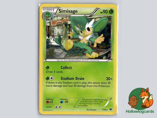 Simisage (7/99) - Next Destinies Pokémon Card