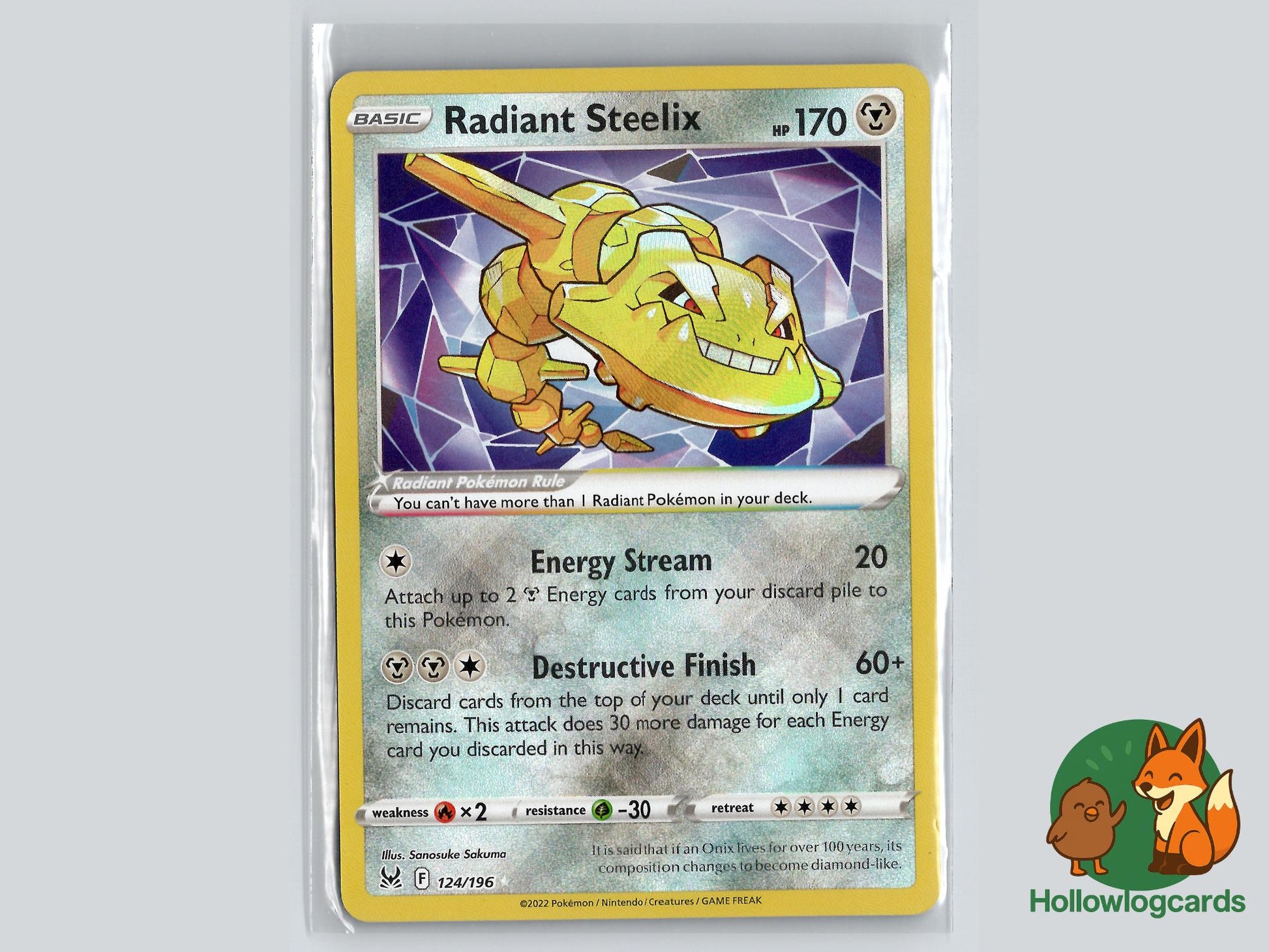 Radiant Steelix (124/196) - Lost Origin Pokémon Card