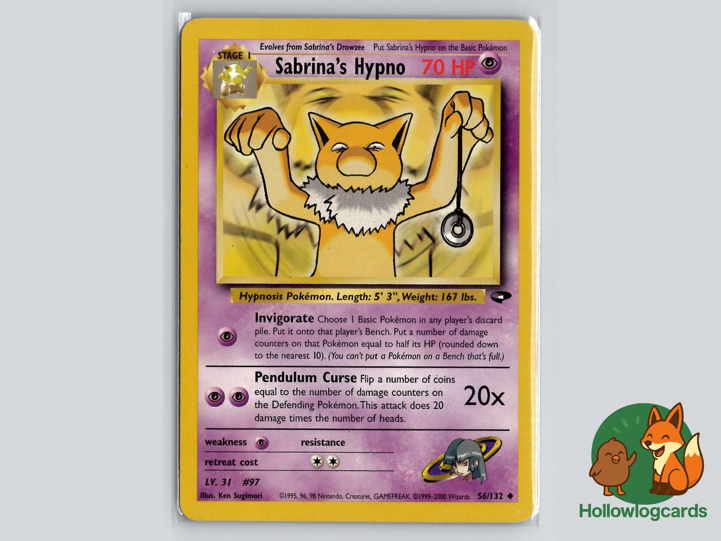 Sabrina's Hypno (56/132) - Gym Challenge Pokémon Card