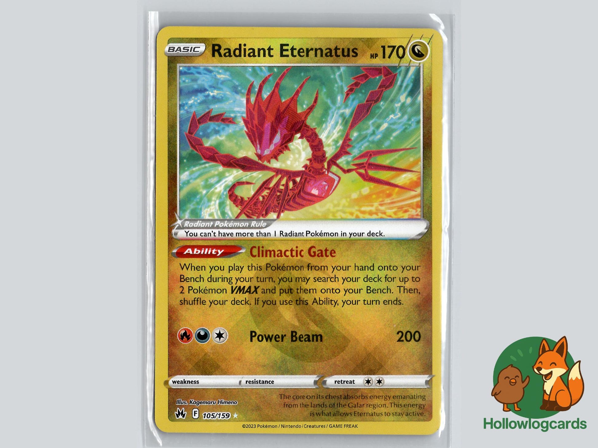 Radiant Eternatus (105/159) - Crown Zenith Pokémon Card