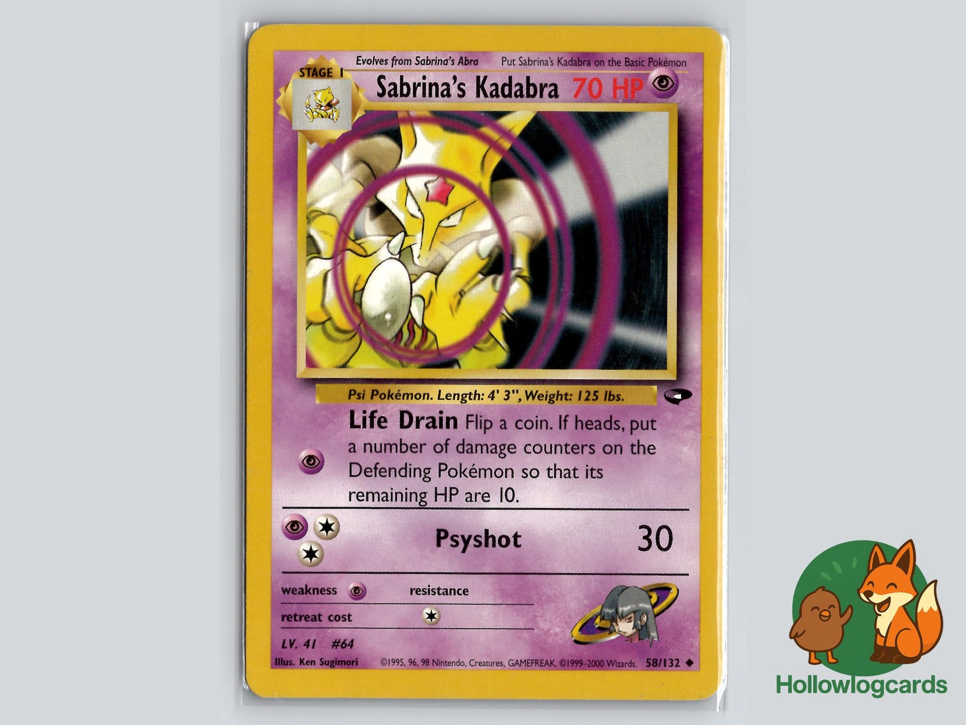 Sabrina's Kadabra (58/132) - Gym Challenge Pokémon Card