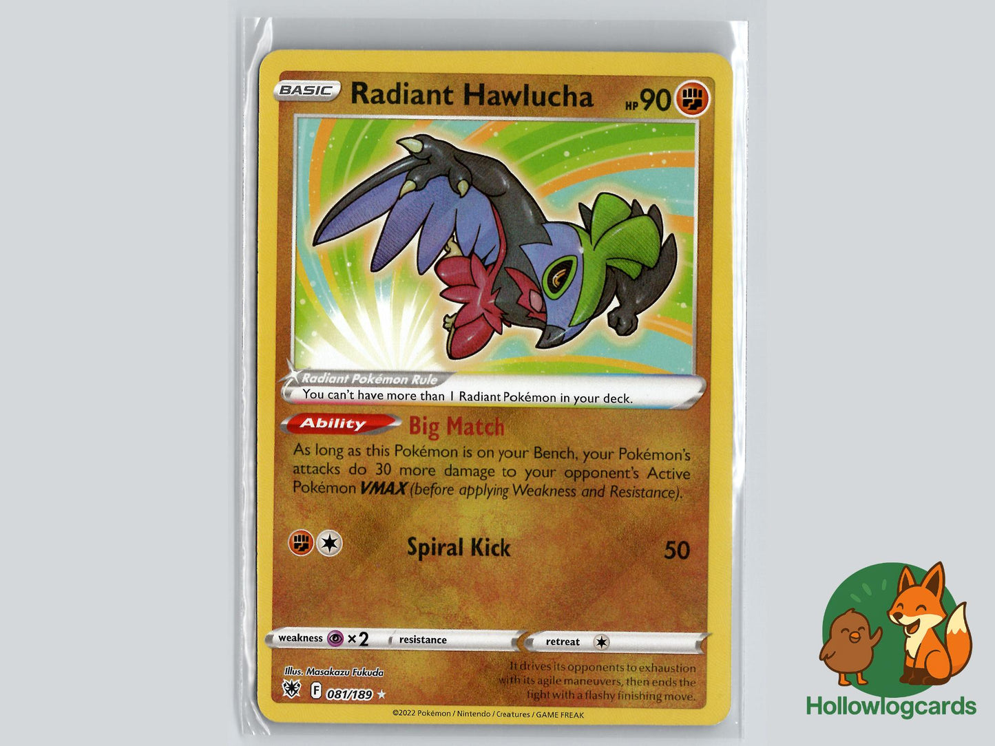 Radiant Hawlucha (081/189) - Astral Radiance Pokémon Card