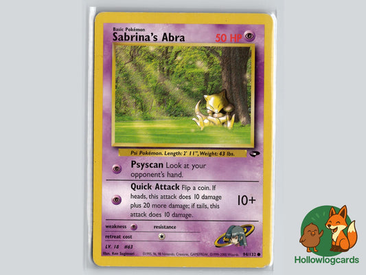 Sabrina's Abra (94/132) - Gym Challenge Pokémon Card