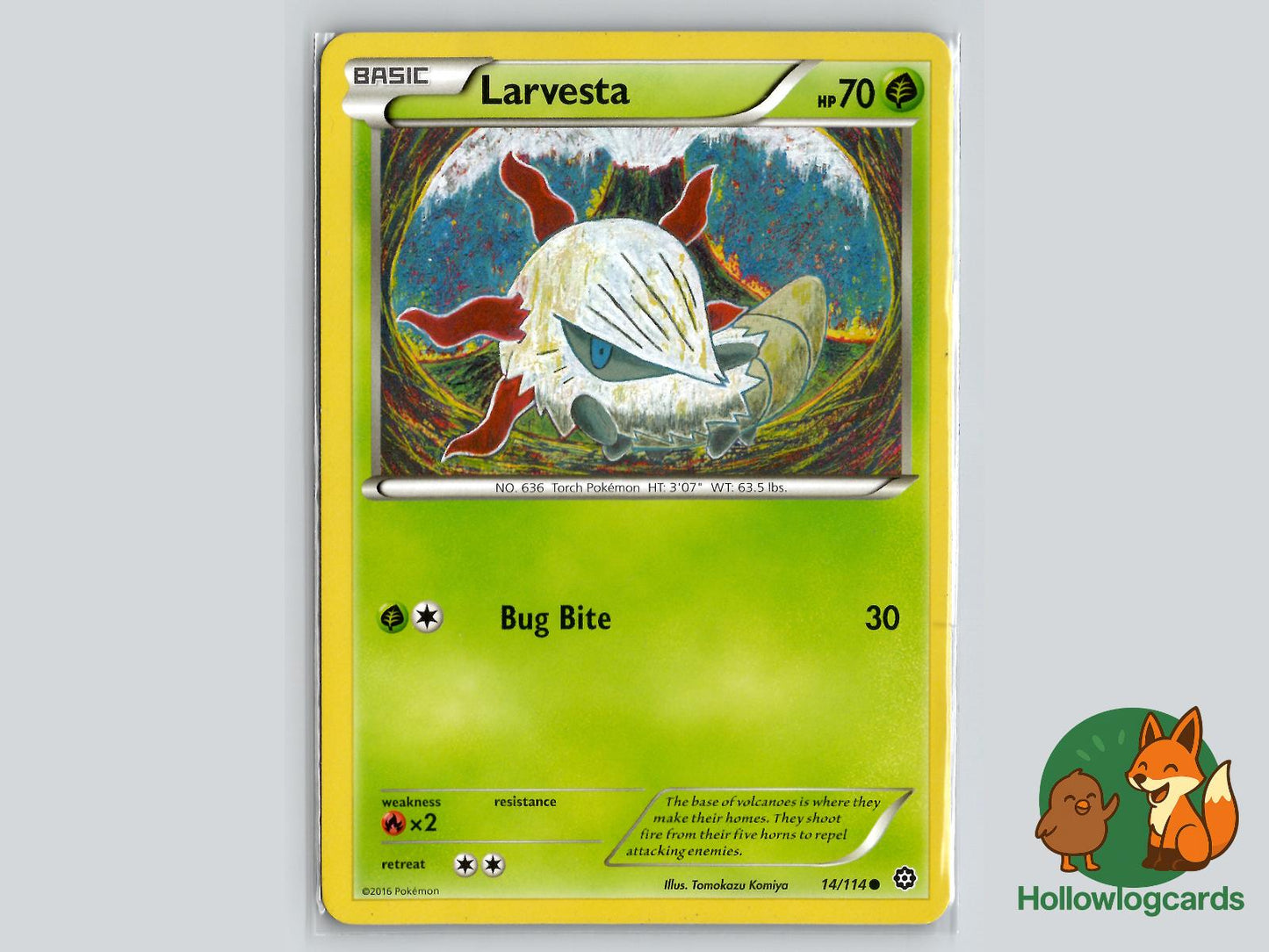 Larvesta (14/114) - Steam Siege Pokémon Card