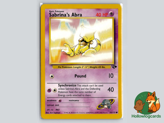 Sabrina's Abra (93/132) - Gym Challenge Pokémon Card