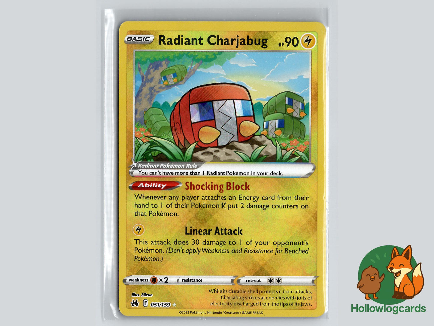 Radiant Charjabug (051/159) - Crown Zenith Pokémon Card