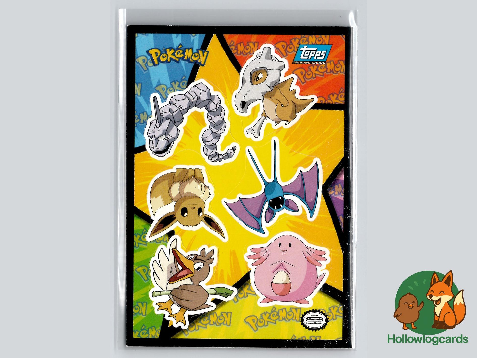 Cubone, Onix, Eevee, Zubat, Farfetch'd, Chansee - Topps The First Movie Trading Cards Pokémon Card