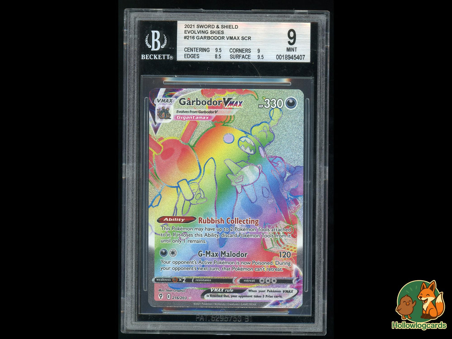 Graded Garbodor VMAX (216/203) - Evolving Skies Pokémon Card