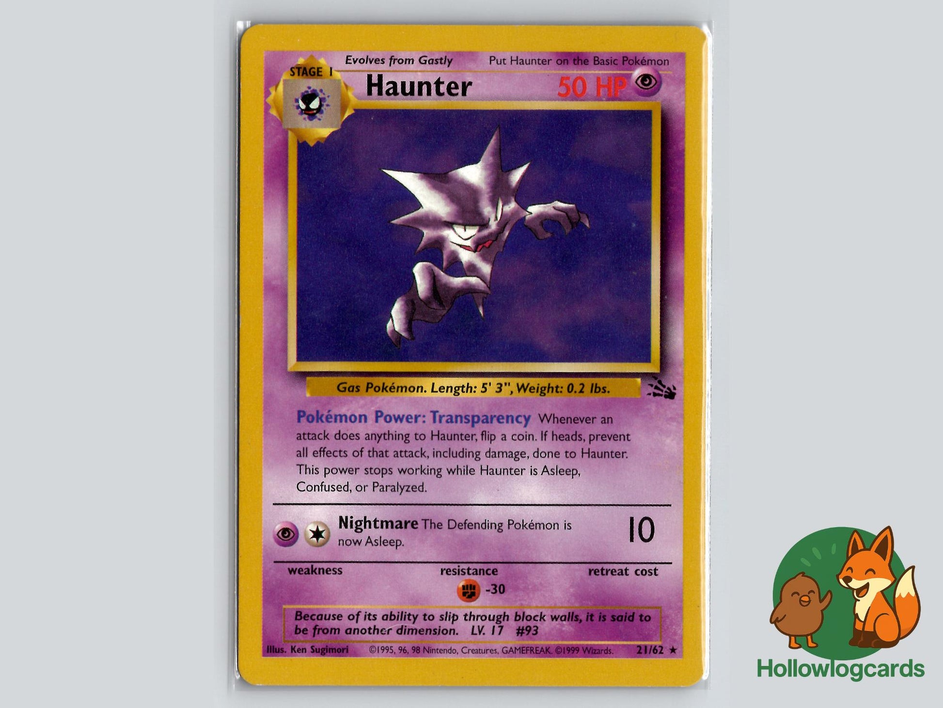 first edition haunter pokemon card Haunter (21/62) - Fossil