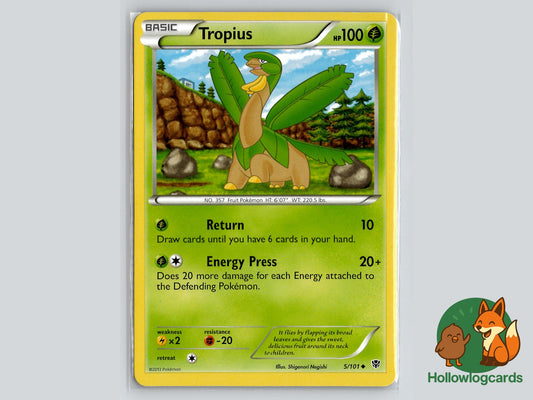 Tropius (5/101) - Plasma Blast Pokémon Card