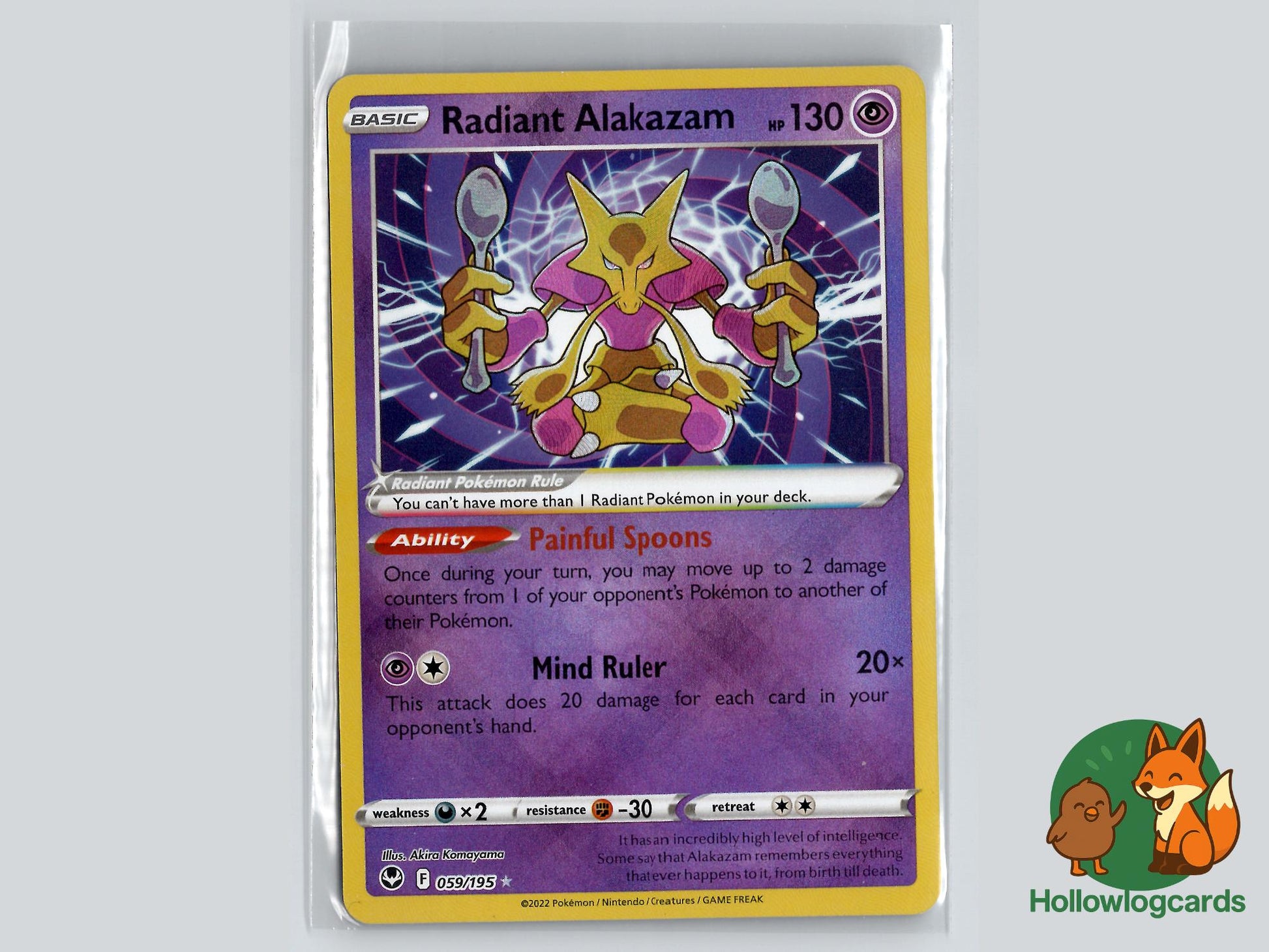Radiant Alakazam (059/195) - Silver Tempest Pokémon Card