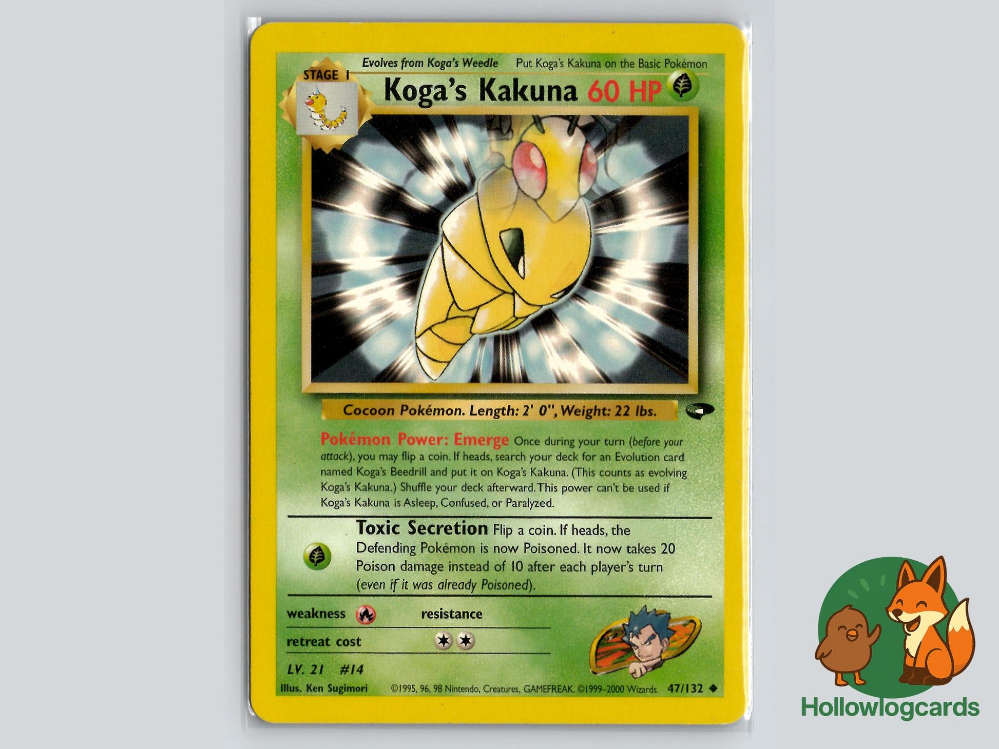 Koga's Kakuna (47/132) - Gym Challenge Pokémon Card