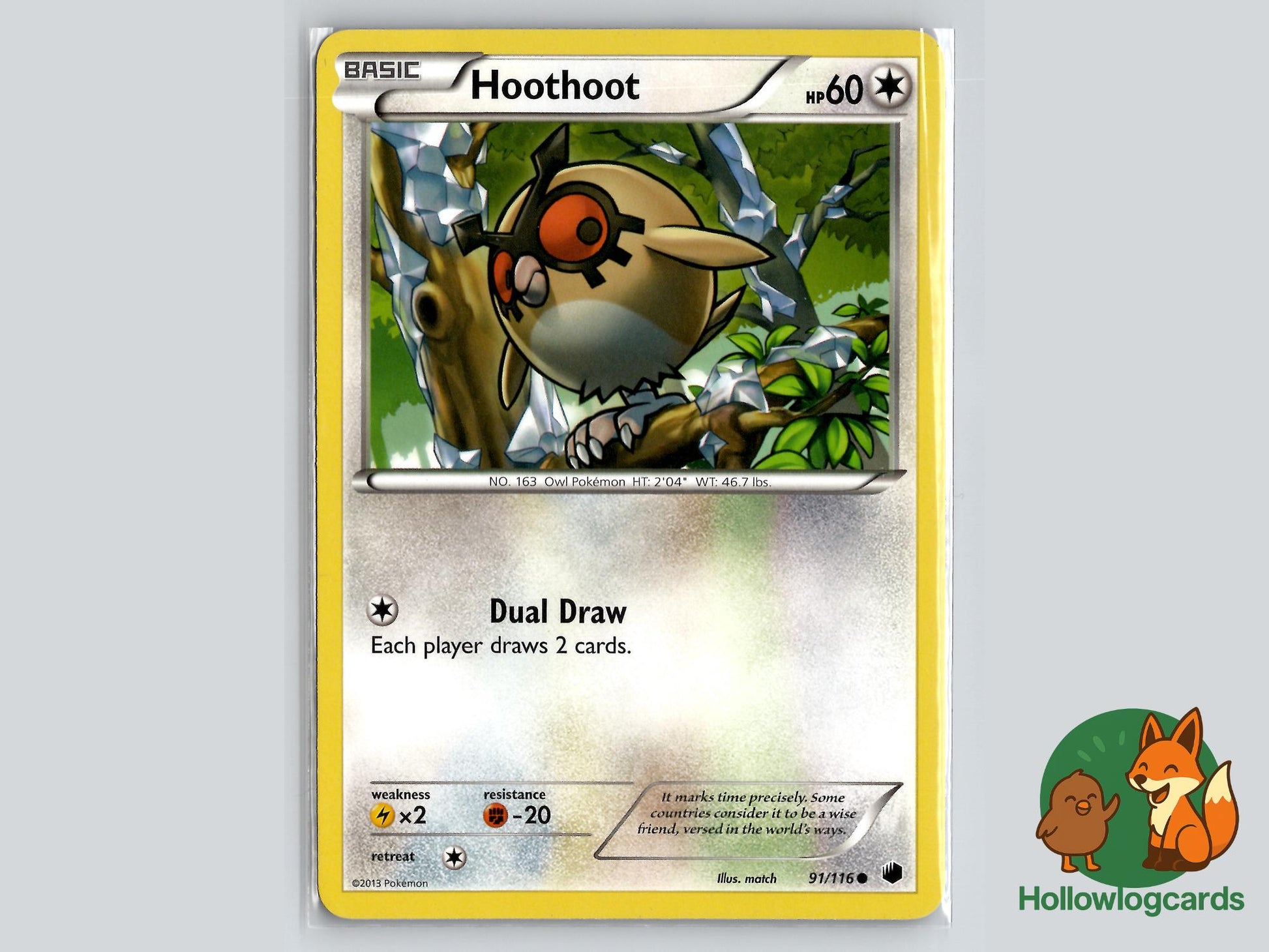 Hoothoot (91/116) - Plasma Freeze Pokémon Card