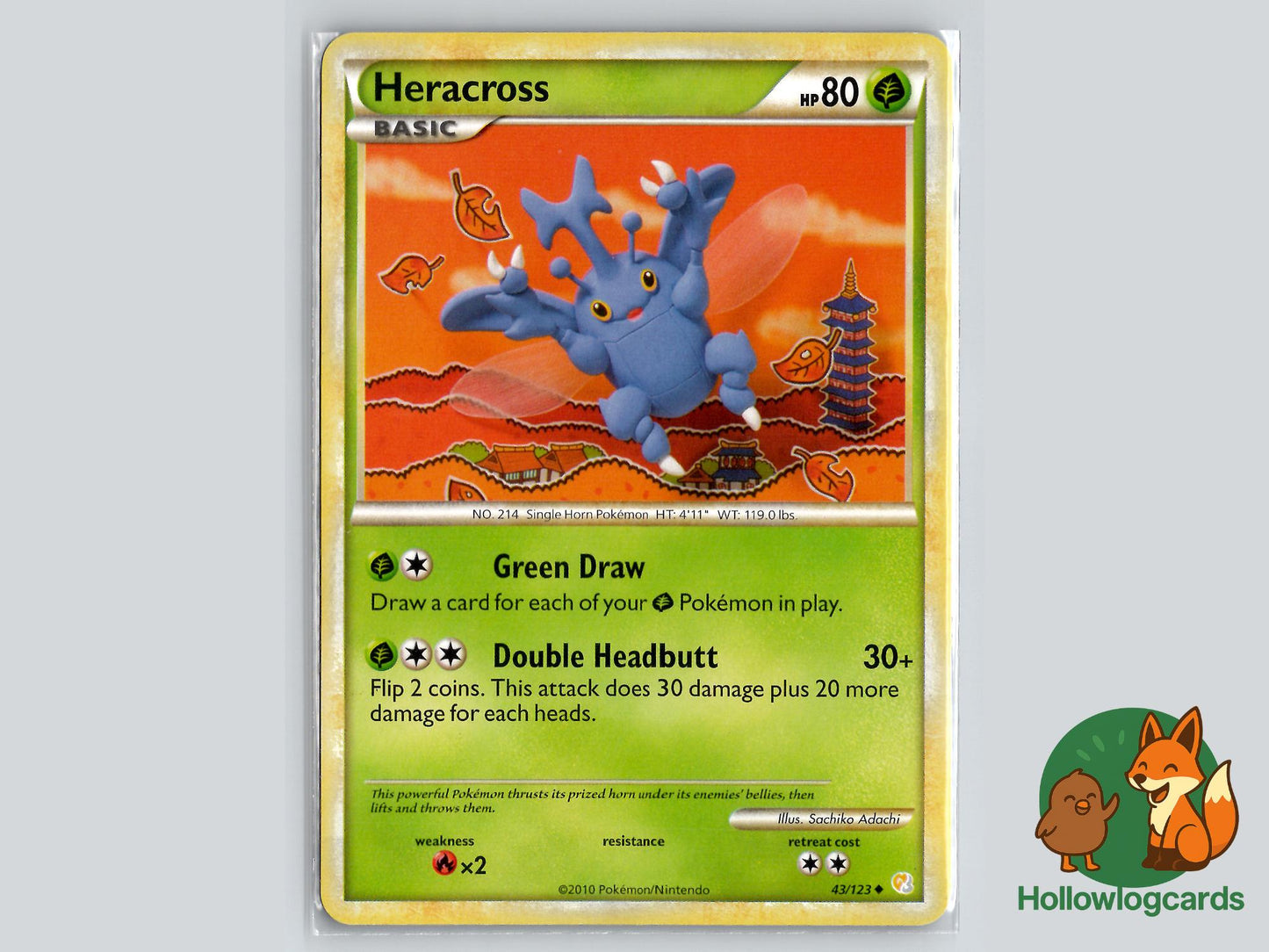 Heracross (43/123) - HeartGold & SoulSilver Pokémon Card