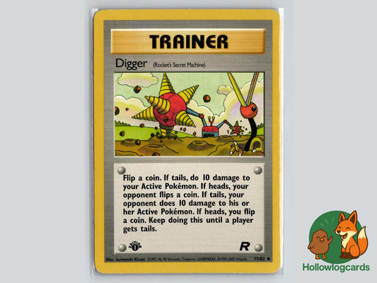 1st Edition Digger (75/82) - Team Rocket Pokémon Card