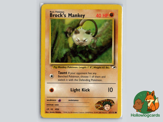 Brock's Mankey (67/132) - Gym Heroes Pokémon Card