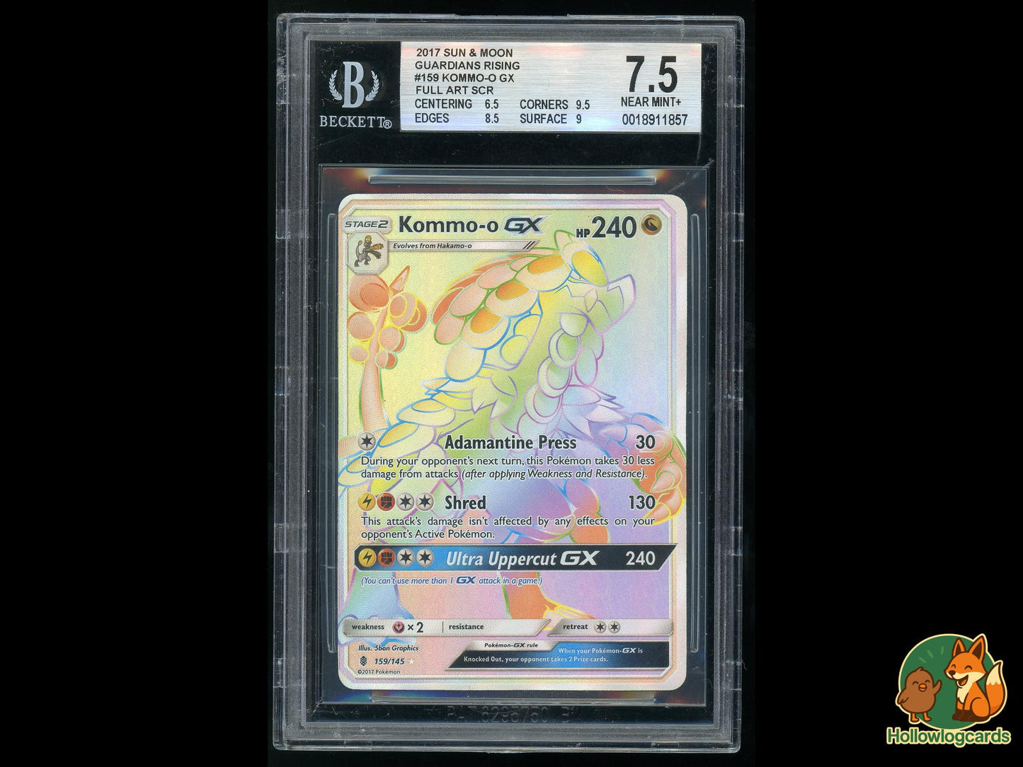 Graded Kommo (159/145) - Guardians Rising Pokémon Card