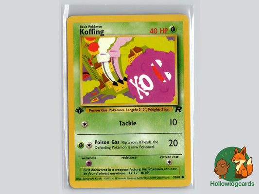 1st Edition Koffing (58/82) - Team Rocket Pokémon Card