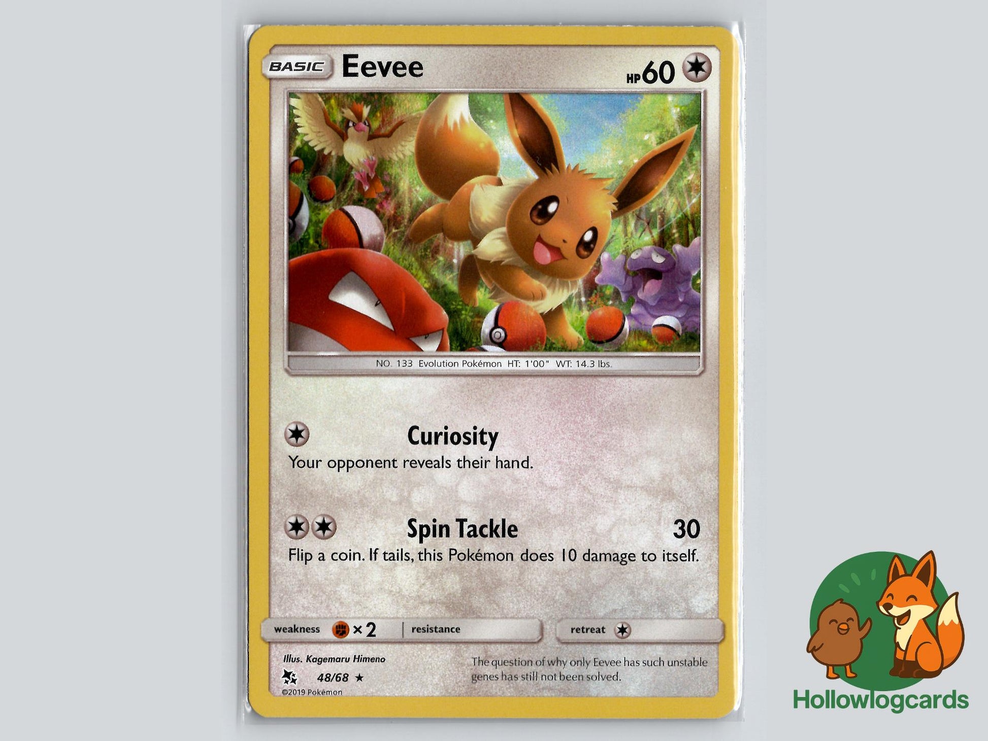 Eevee ( 48/68 ) Holo - Hidden Fates - Near Mint