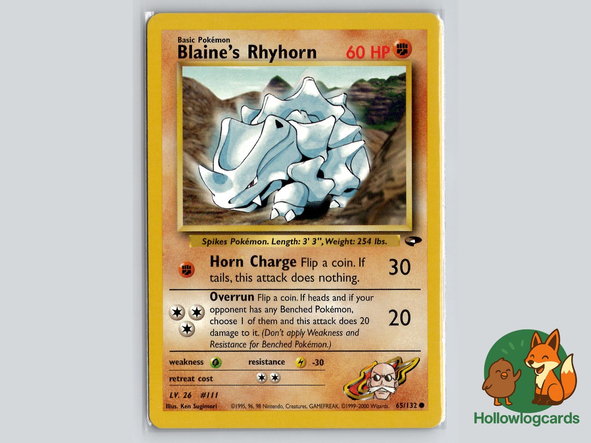 Blaine's Rhyhorn (65/132) - Gym Challenge Pokémon Card