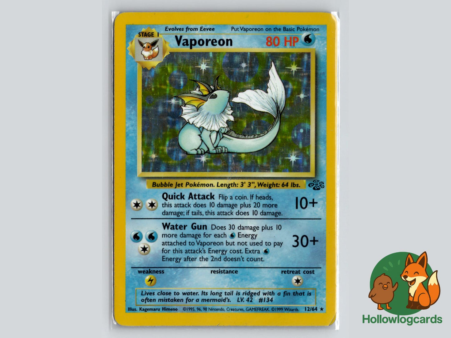 Vaporeon (12/64) - Jungle Pokémon Card