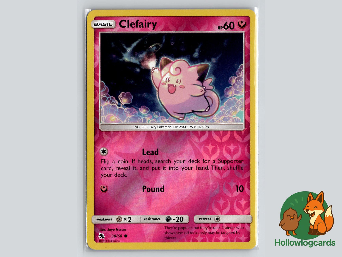 Clefairy ( 38/68 ) Reverse Holo - Hidden Fates - Near Mint