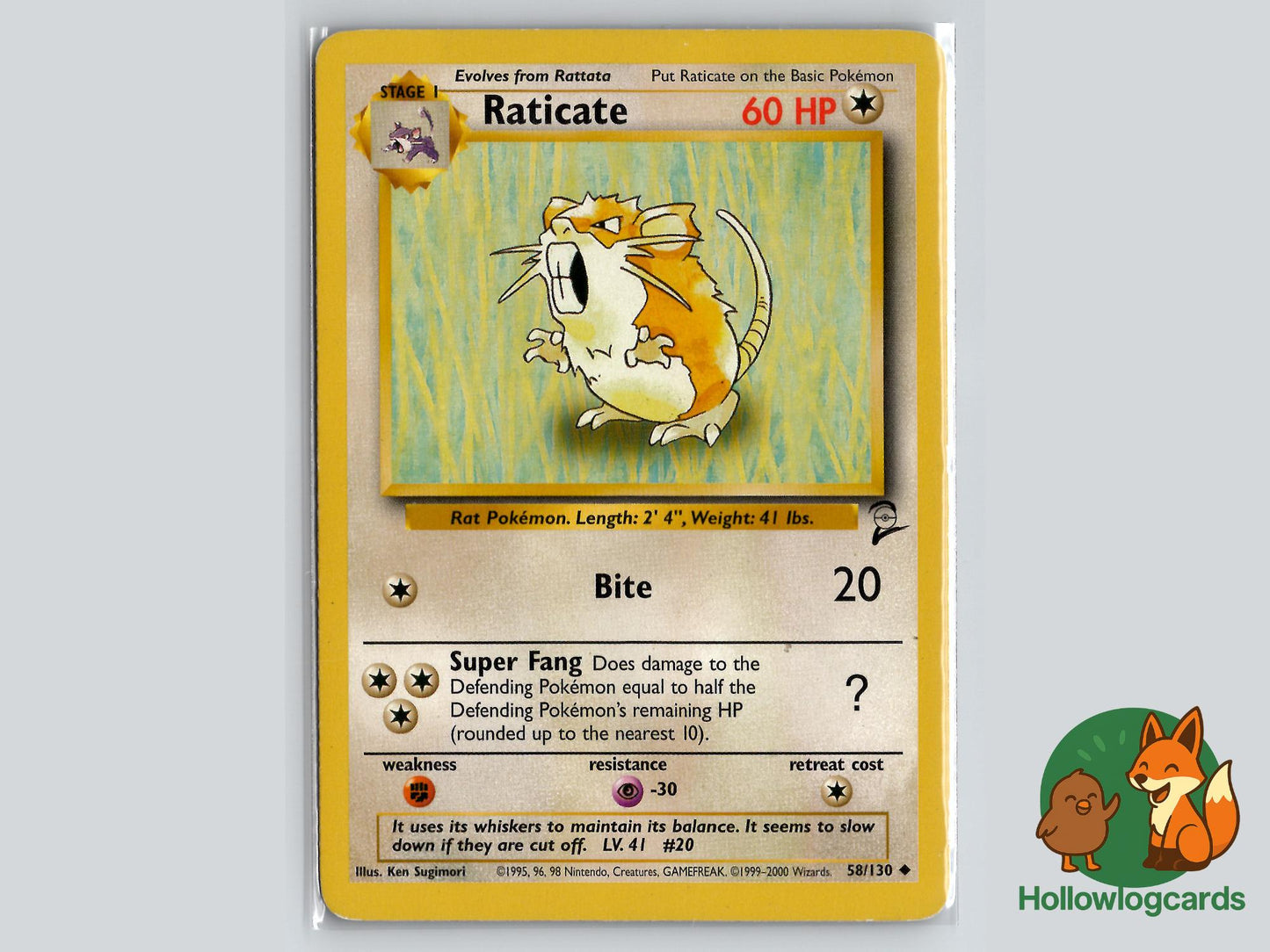 Raticate (58/130) - Base Set 2 Pokémon Card
