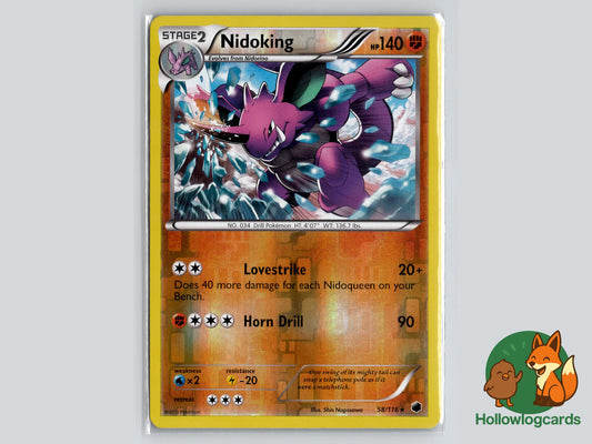 Nidoking (58/116) - Plasma Freeze Pokémon Card
