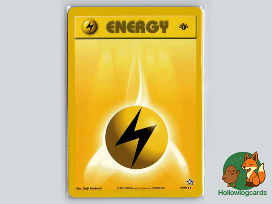 1st Edition Lightning Energy (109/111) - Neo Genesis Pokémon Card