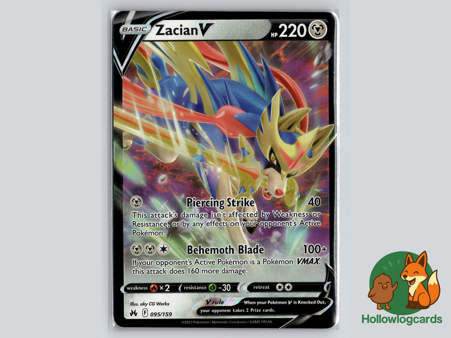 Zacian V (095/159) - Crown Zenith Pokémon Card