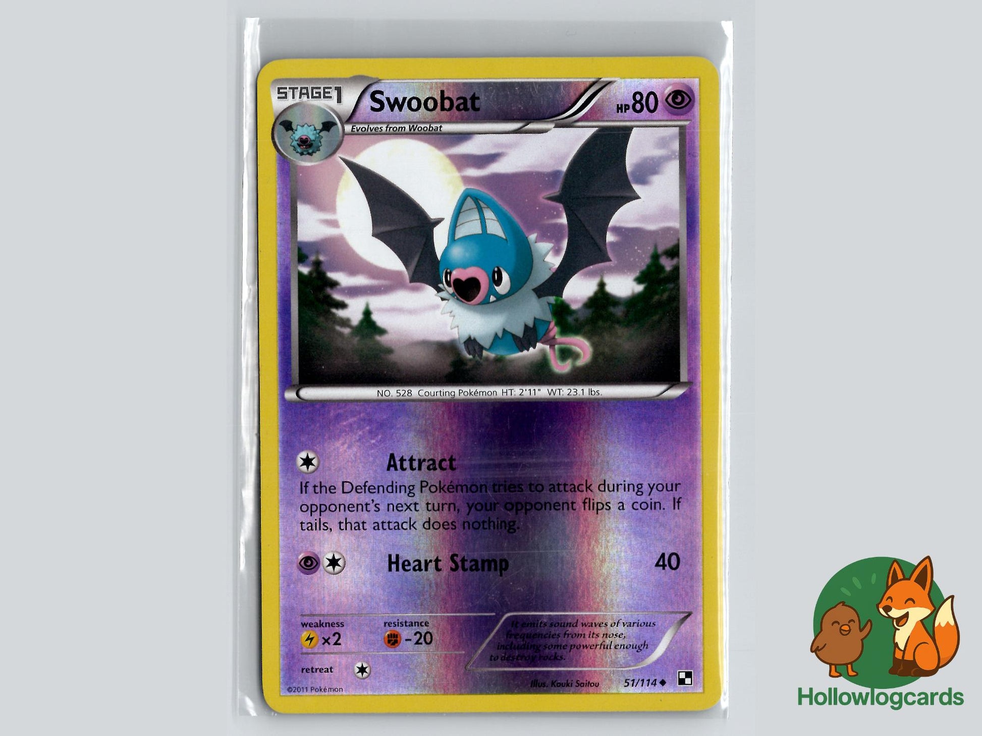 Swoobat (51/114) - Black & White Pokémon Card